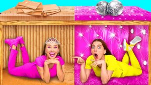 Секретные комнаты под кроватью # Rich VS Broke Crazy Challenge BaRaDa Gold Challenge