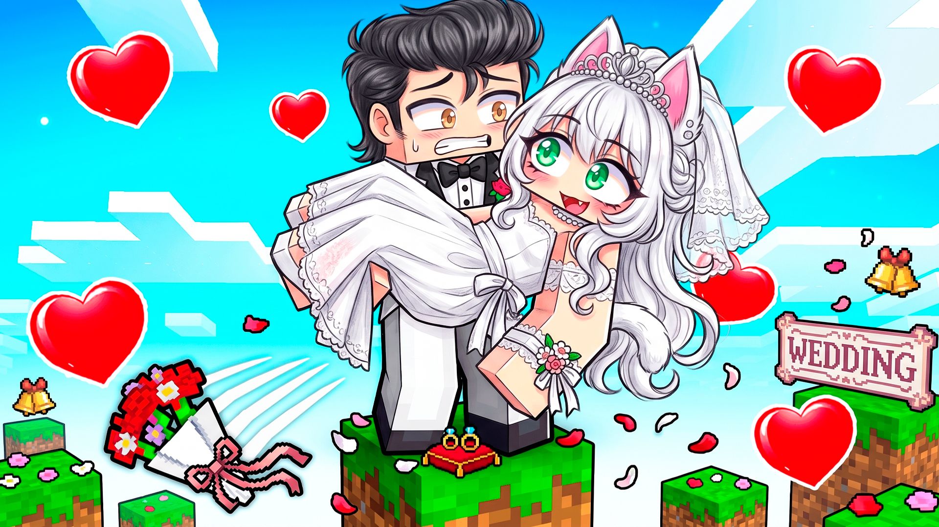 СВАДЬБА С ДЕВОЧКОЙ КОШКОЙ?! 😱(Майнкрафт Один Блок 6)