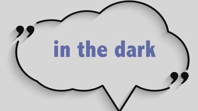 in the dark — американский английский, сленг и идиомы