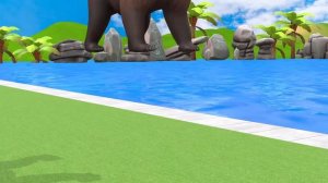 Кто скатится дальше всех: корова, слон или тигр? 😱 Безумная 3D-гонка с животными! 🐮🐘🦍🐯😂