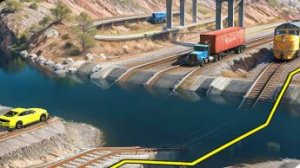 Автомобили и поезда против глубоководных испытаний в BeamNG Drive!