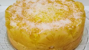 Бархатный торт-суфле с ананасами