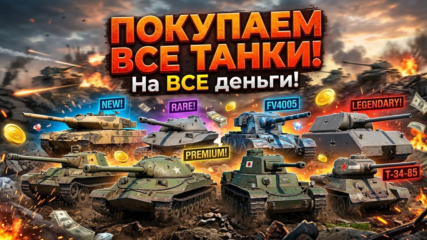 УРА🥳🥳🥳 ПОКУПАЕМ ВСЕ ТАНКИ НА ВСЕ БАБКИ!!!🥳🥳🥳🥳🥳🥳/ Мир Танков
