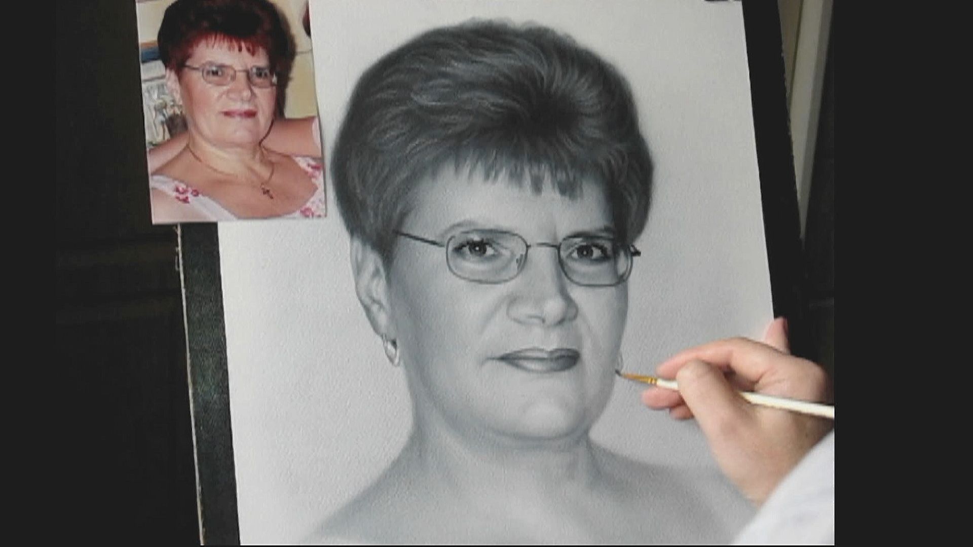 Женский портрет по фото в технике рисования Сухая кисть.