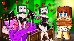 НОЧЕВКА С ВЛЮБЛЕННЫМИ ВАМПИР ТВ ВУМЕН В МАЙНКРАФТ! КРАСЯ VAMPIRE TV WOMAN MINECRAFT