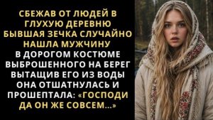 Сбежав от людей в глухую деревню девушка случайно нашла мужчину в дорогом костюме на берегу!