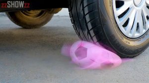 Coca Cola, Fanta, Mtn Dew con Globos VS Rueda de Coche _ Aplastando Cosas Crujientes con el Carro