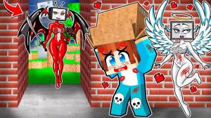 Я И АНГЕЛ ТВ ВУМЕН ПРЯЧЕМСЯ ОТ ДЕМОН ТВ ВУМЕН В МАЙНКРАФТ! КРАСЯ ANGEL AND DEMON TV WOMAN MINECRAFT