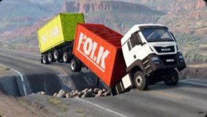 Испытание «Машины против ловушки в канаве и бревенчатого моста» в BeamNG Drive!