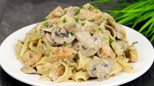 Я хочу есть такой ужин каждый день! Вкуснейшие Макароны с Курицей и Грибами в сливочном соусе!
