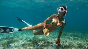 Девушка в купальнике ловит ГИГАНТСКИХ омаров и крабов Подводная охота