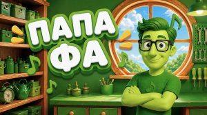 Папа Фа и зеленая нота ФА: где она на нотном стане? 🎼💚