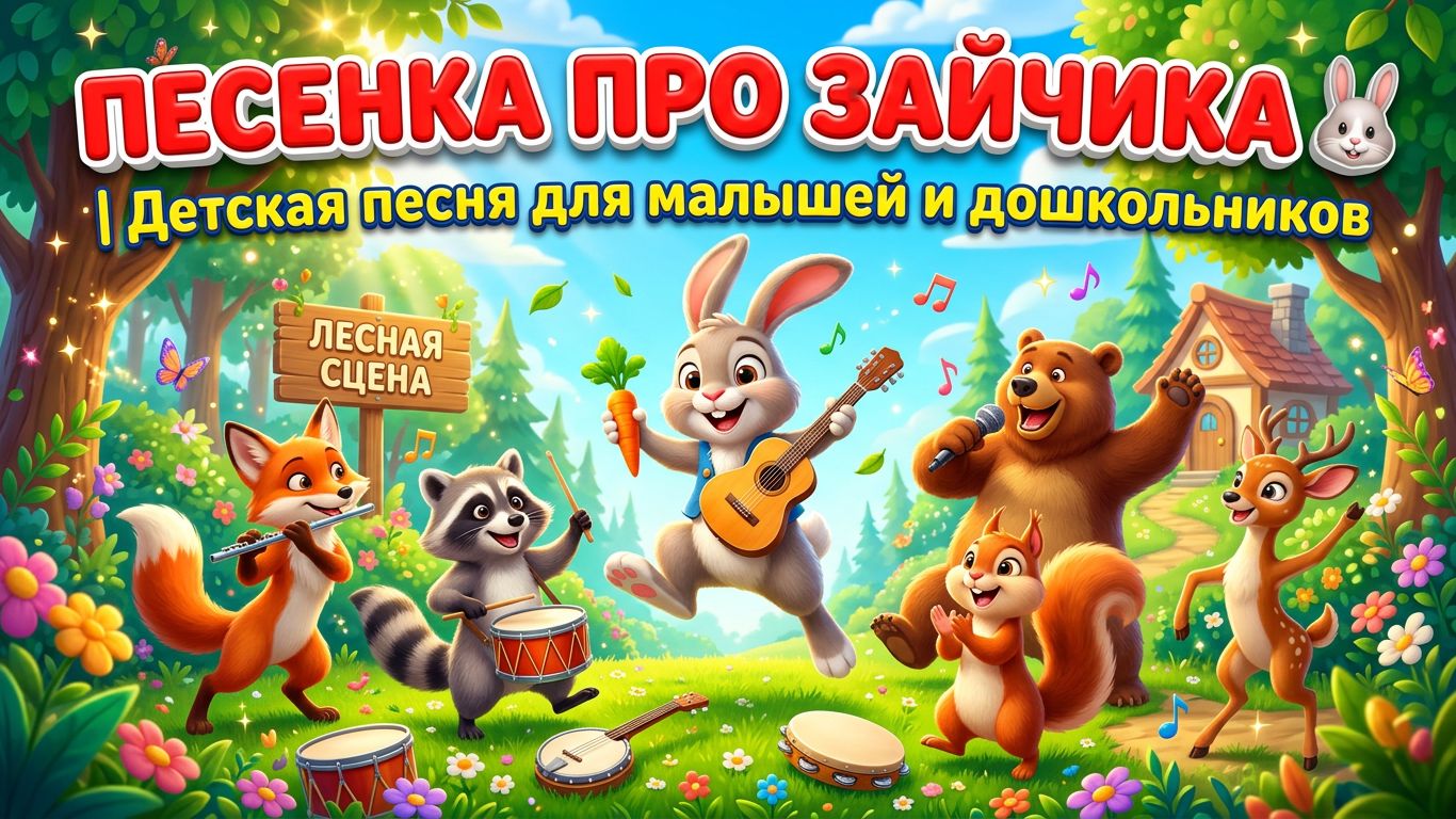 Песенка про зайчика 🐰 | Детская песня для малышей и дошкольников