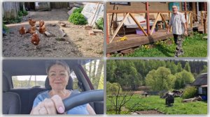 СДЕЛАЛИ ОПОРУ ПОД ОГУРЦЫ, Я В ГОРОД ЗА СЕТКОЙ, А ПОТОМ НА КУХНЮ.