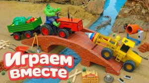 МУЛЬТИКИ ПРО СУПЕРГЕРОЕВ И ИГРУШКИ ДЛЯ ДЕТЕЙ 🚧🟠 СТРОИМ ВМЕСТЕ ИГРУШЕЧНЫЙ ДОМИК ДЛЯ ХАЛКА Ч.2