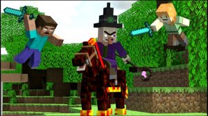 Алекс и Стив Пытаются ОСТАНОВИТЬ Ведьму в Minecraft!
