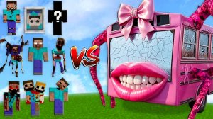 ВСЕ Мобы СТИВЫ vs ДЕВУШКИ Пожирателя Автобусов! Minecraft Анимация для Детей
