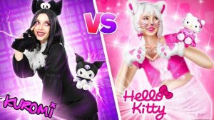 Hello Kitty vs Kuromi! Уэнсдей Аддамс и Энид в Реальной Жизни  Хорошая vs Плохая Девушка