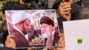العشرات في بغداد يتظاهرون تأييدا للشيخ الكعبي بعد أن صنفته الولايات المتحدة إرهابيا