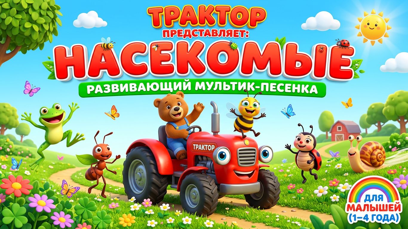 Синий Трактор представляет: Насекомые — развивающий мультик-песенка для малышей (1–4 года)
