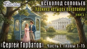 Всеволод Соловьёв «Хроника четырёх поколений» книга 1 «Сергей Горбатов» часть 1 главы 1–15