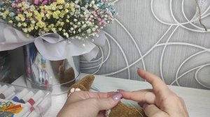 Закрепление нити перед утяжками.
