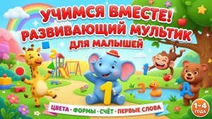 Развивающий мультик для самых маленьких: учимся вместе — цвета, формы, счёт и первые слова