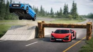 Cars vs Log Trap Challenge in BeamNG Drive!
