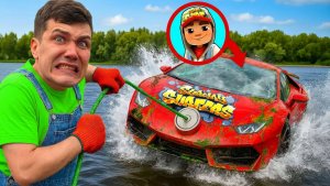 Нашли Ламборгини Джейка из Subway Surfers во время Магнитной Рыбалки!