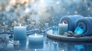 Быстрое засыпание 😴 Расслабляющая spa-музыка с голубым свечным сиянием для глубокого сна