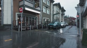 Прогулка под дождем в Квинстауне, Новая Зеландия. Дождливое утро в центре города 4K