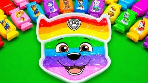 Удовлетворяющий ASMR 🌈 Смешиваем слизистую ванну Rocky Paw Patrol | Ищем конфеты из глиняных яиц