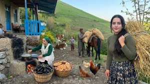 Повседневная деревенская жизнь в Иране. Выпечка хлеба и сельский ужин