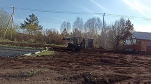 самодельный минитрактор. работа на участке.