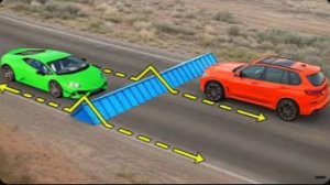 Испытание «Машины против острых шипованных лежачих полицейских» в BeamNG Drive!