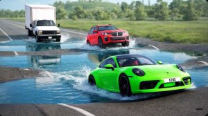 Второе испытание «Машины против водных ям» в BeamNG Drive!