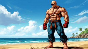 Уличный боец Сагат - противник будет смят. Street Fighter II (Arcade).