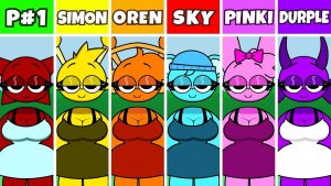 Incredibox Sprunki： Human Но Simon VS Oren VS Sky VS Pinki VS Durple