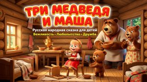 Три Медведя и Маша — русская народная сказка для детей | о вежливости, любопытстве и дружбе