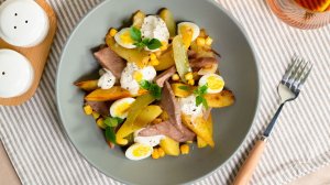 Салат из жареного картофеля