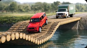 Испытание «Машины против сломанного моста с выбоинами» №3 в BeamNG Drive! (1)