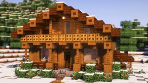 Minecraft: как построить простую зимнюю бревенчатую хижину
