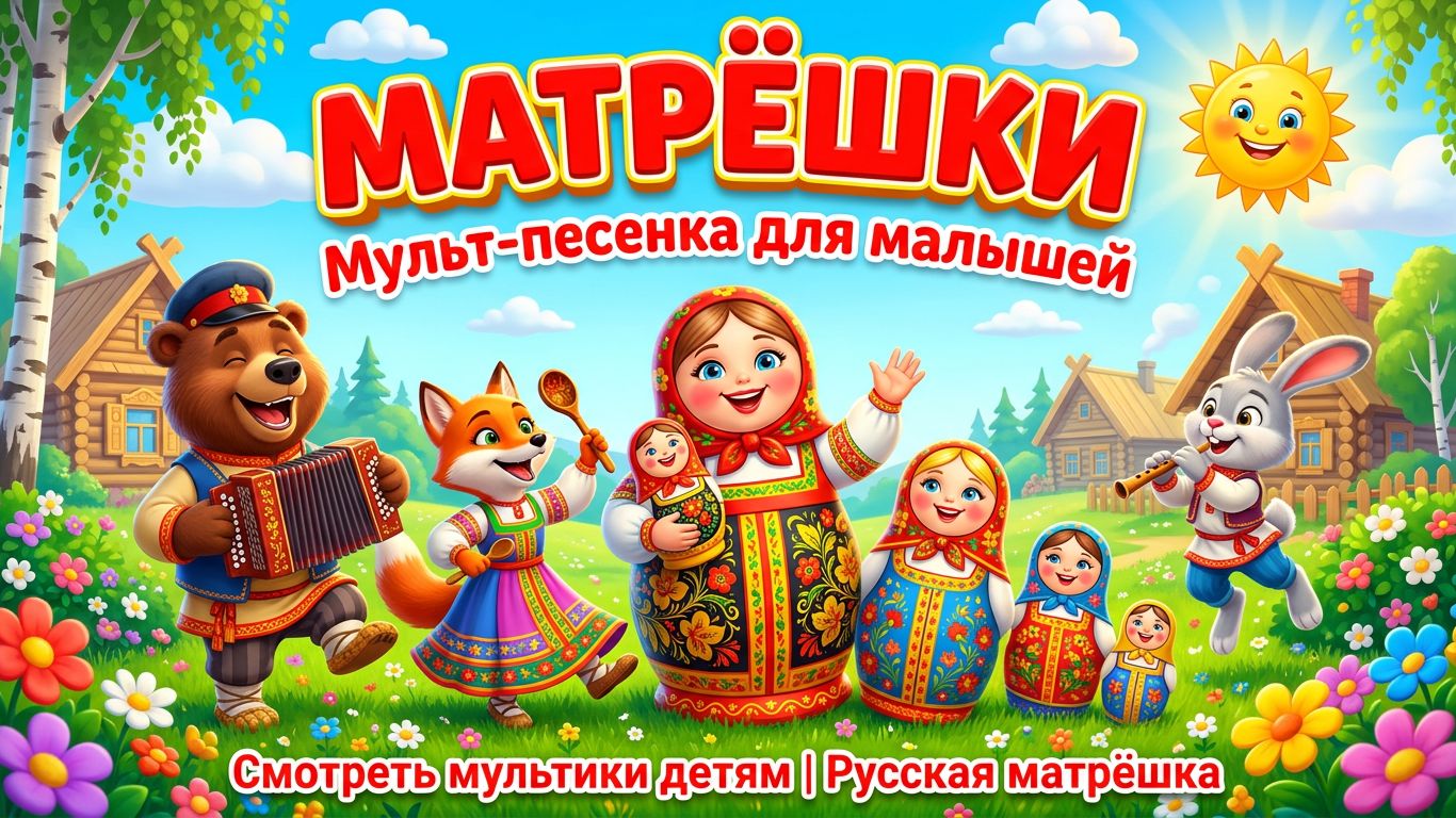 Матрёшки 🪆 Мульт-песенка для малышей | Русская матрёшка | Смотреть мультики детям