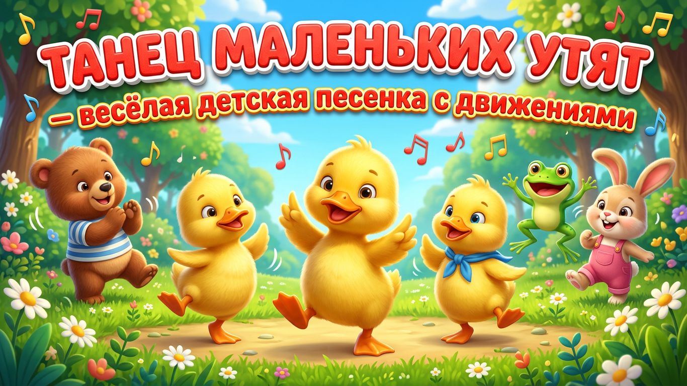 Танец маленьких утят — весёлая детская песенка с движениями | Мультфильм и игра для малышей