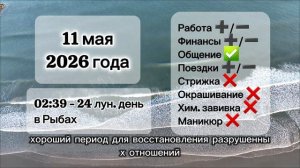 Гороскоп 11 мая 2026 года, лунный день