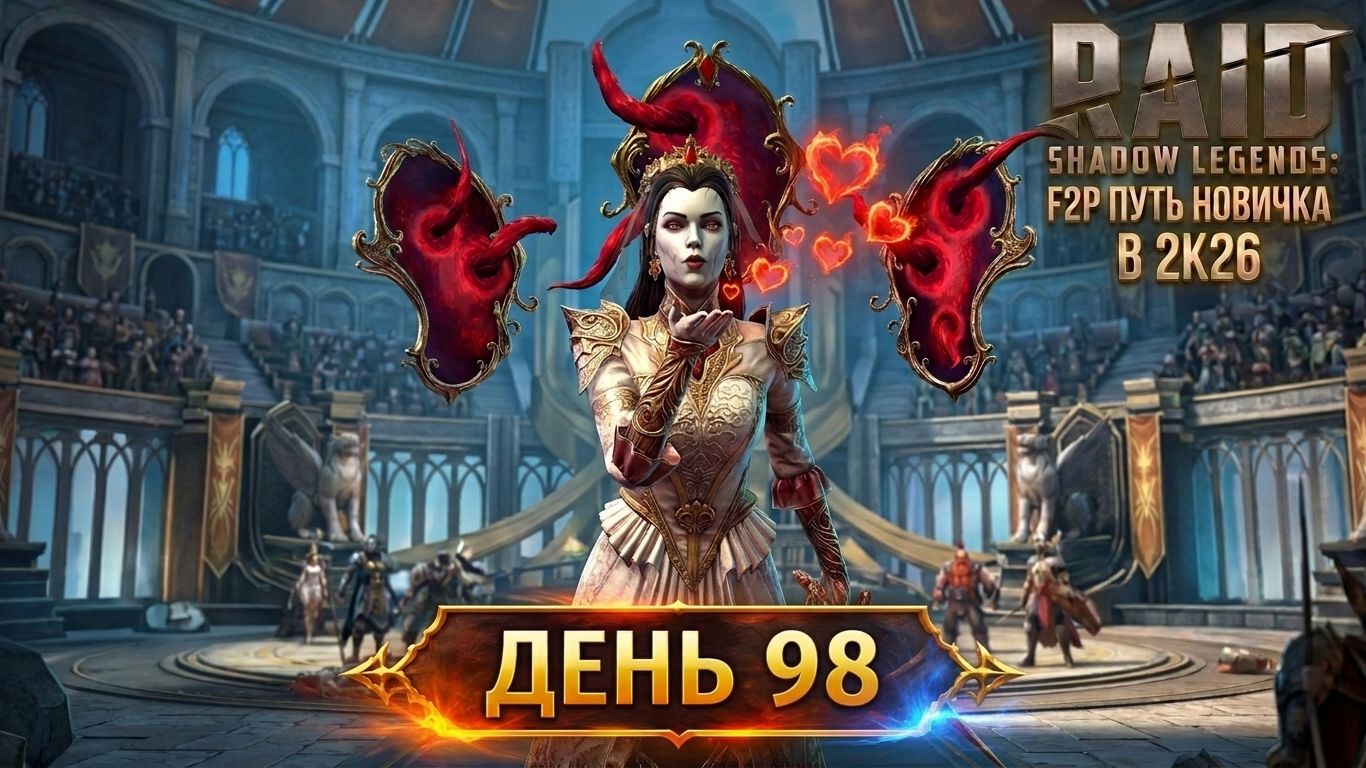 Кажется, я влюбился! Старт нового слияния! 98 день. Путь новичка в Raid Shadow Legends в 2K26
