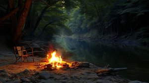 🔥 ЗВУК КОСТРА ДЛЯ СНА 3 ЧАСА И ЖУРЧАНИЕ ВОДЫ В ЛЕСУ ✨ НЕЖНЫЕ ЗВУКИ ПРИРОДЫ И ЗВУК РУЧЬЯ У КОСТРА