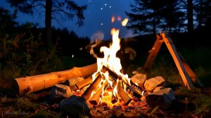 🔥 ЗВУК КОСТРА ДЛЯ СНА 3 ЧАСА ✨ НОЧНОЙ ЗВУК СВЕРЧКОВ ✨ УСПОКАИВАЮЩИЕ ЗВУКИ ПРИРОДЫ И КОСТЕР В ЛЕСУ