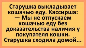 Старушка выкладывает кошачью еду. Кассирша... | Анекдоты смешные | Юмор