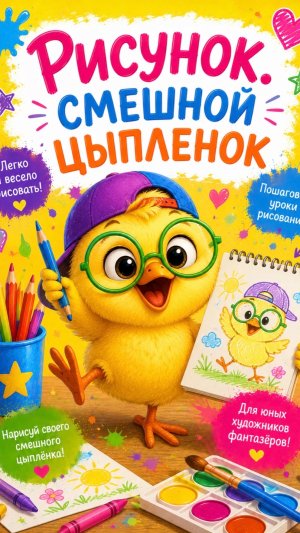 Рисунок. Смешной цыпленок
